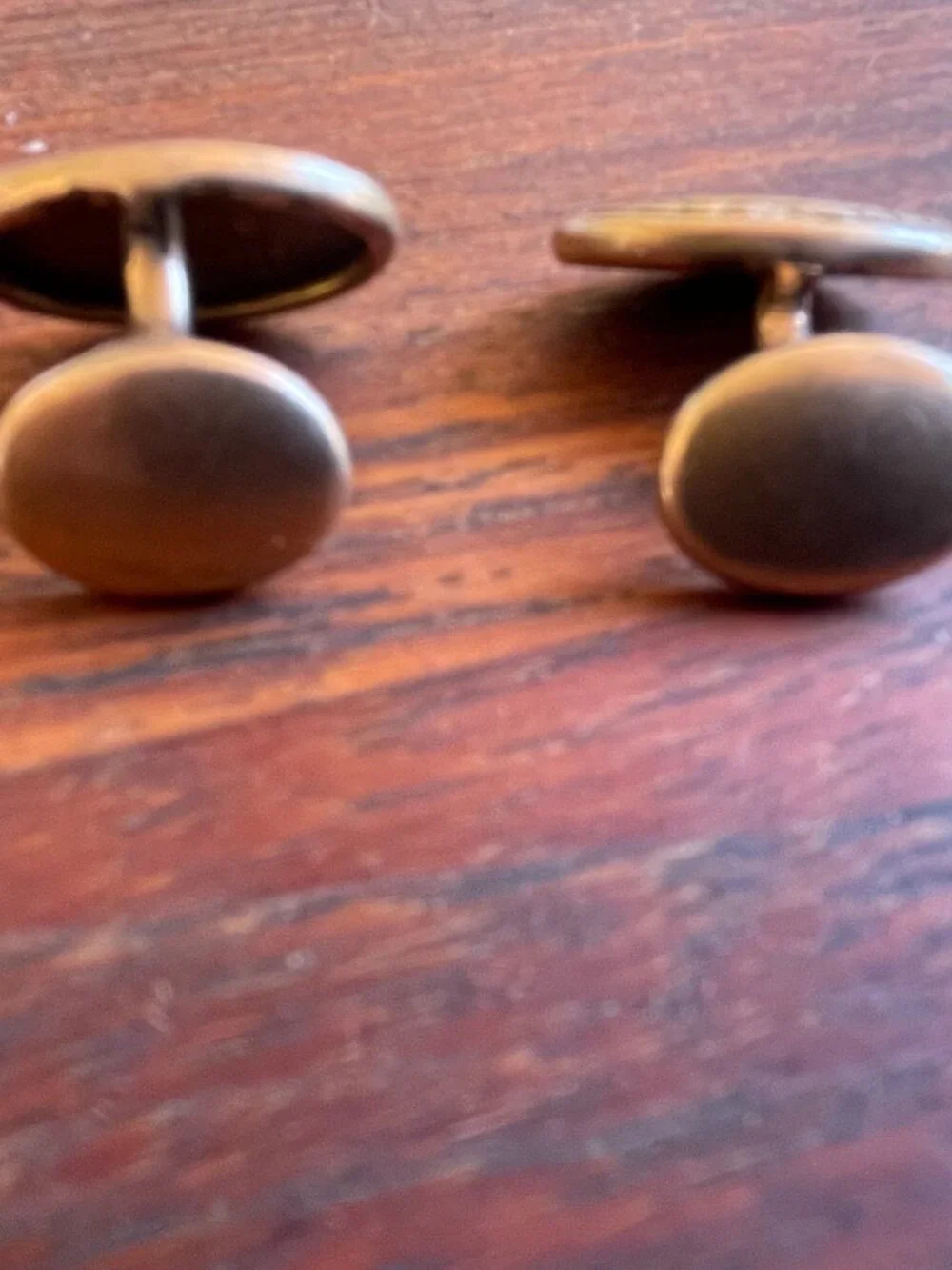 Art Deco Gold Filled Button-Bean Back Cufflinks